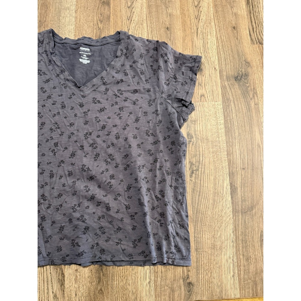 Sonoma Shirts Women's Size Extra Large Gray Short Sleeve V-Neck The Everyday Tee - Picture 2 of 8